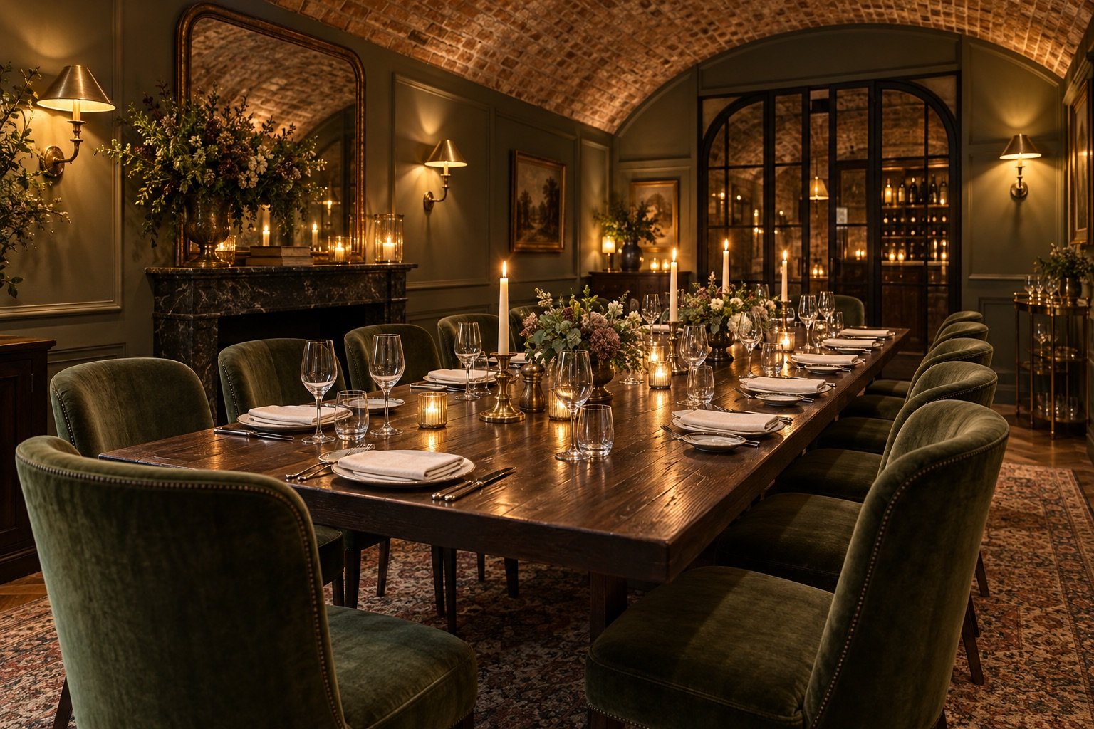 Private dining table set for an intimate gathering